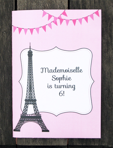 Birthday party in Paris printable Folio