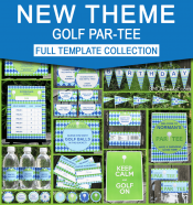 Golf Birthday Party Printables - Editable Templates