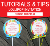 Lollipop Invitations - Photo Tutorial