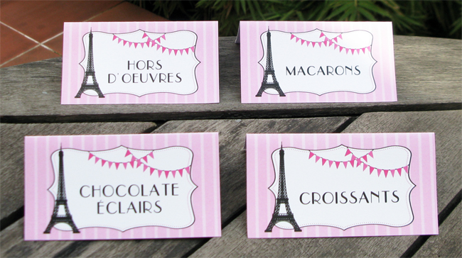 BIRTHDAY PARTY IN PARIS FOOD LABELS