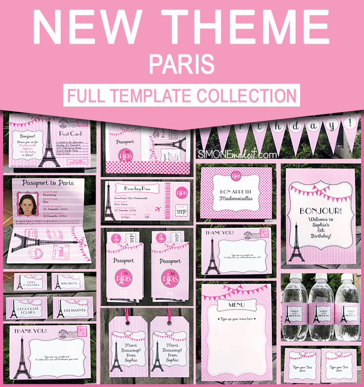 Paris Invitations And Free Party Printables