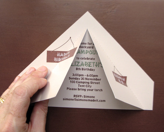 camping tent invitation tutorial