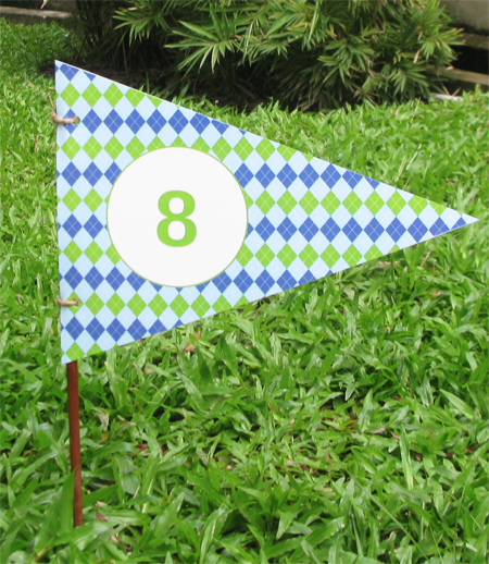 Golf Birthday Party Hole Flag | Printable Template