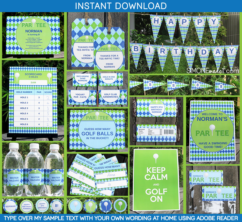 Golf Birthday Party Invitations Decorations Golf Party