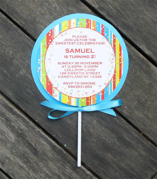lollipop invitation