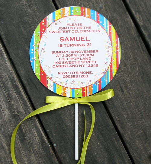 DIY Lollipop Invitation tutorial