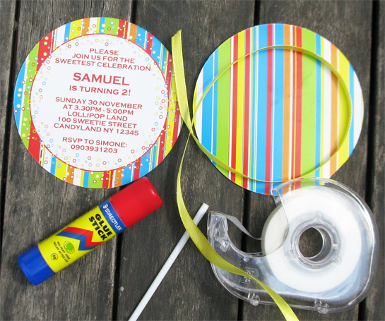 lollipop invitation supplies