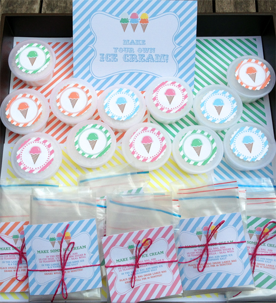 Ice Cream birthday party favors