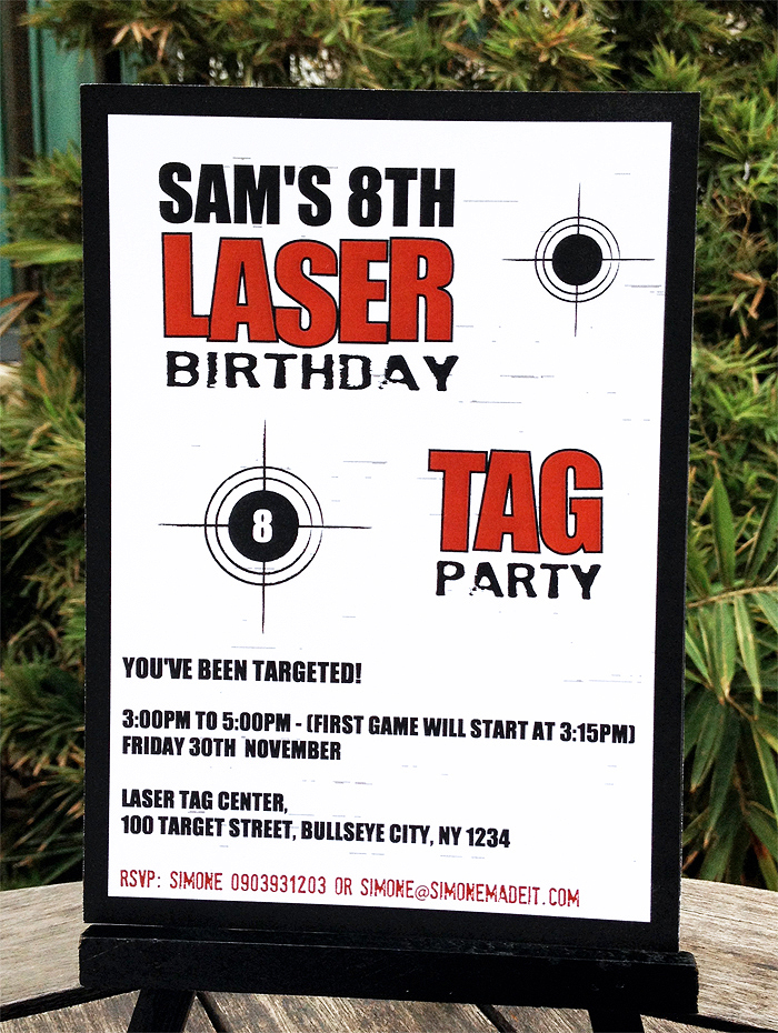 Laser Tag Party Printable Invitation