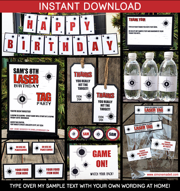 Laser Tag Party Printables