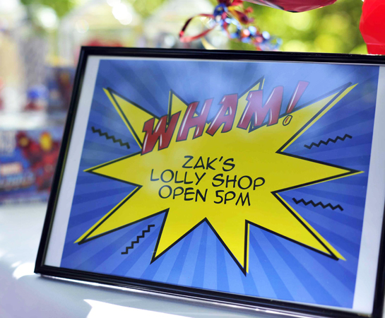 Zak's Superhero Lolly shop opening hours