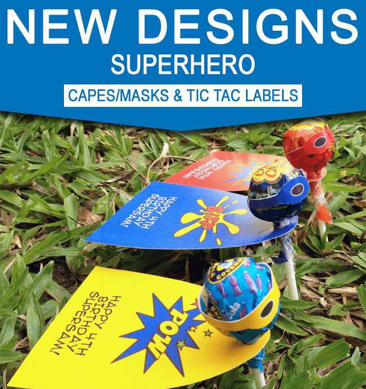 Superhero Birthday Party Capes & Masks - Editable Templates