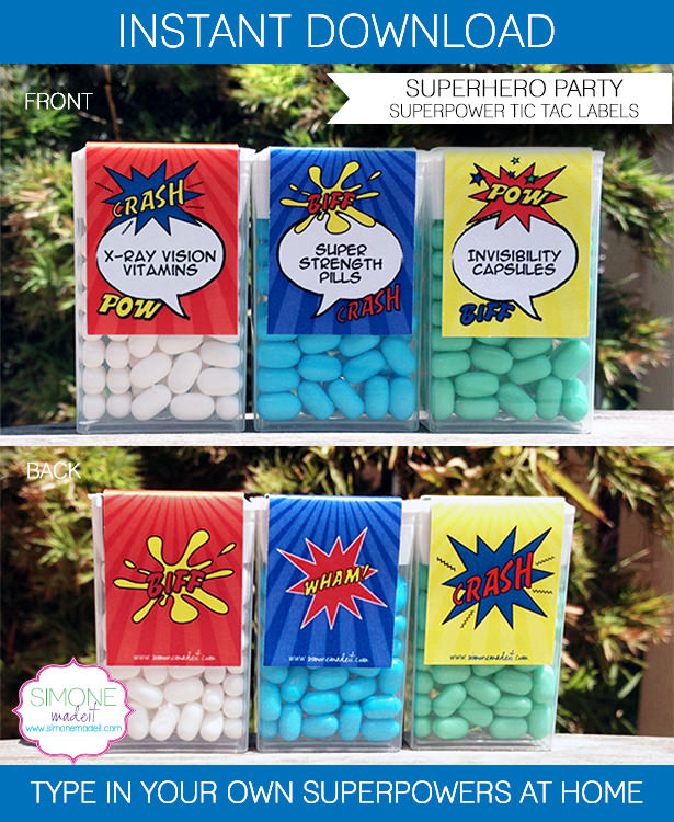 Superhero Party Favor - Superpower pills for Superheroes