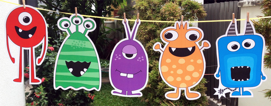 printable monster decoration cut outs