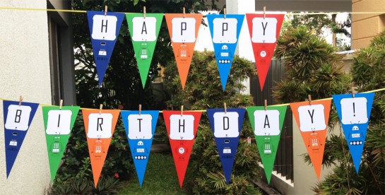 printable robot happy birthday banner | Robot Birthday Party