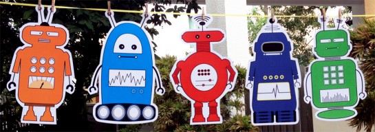 Printable Robot Cut outs decorations | Robot Birthday Party