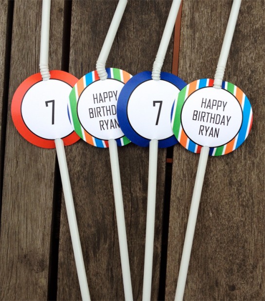 printable robot straw decor | Robot Birthday Party