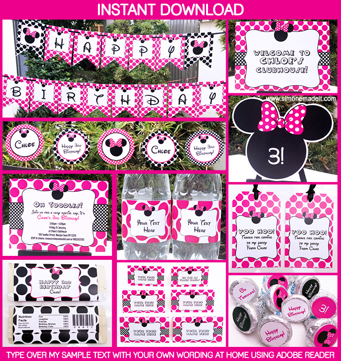Minnie Mouse Birthday Party Printables | Invitations & Decorations