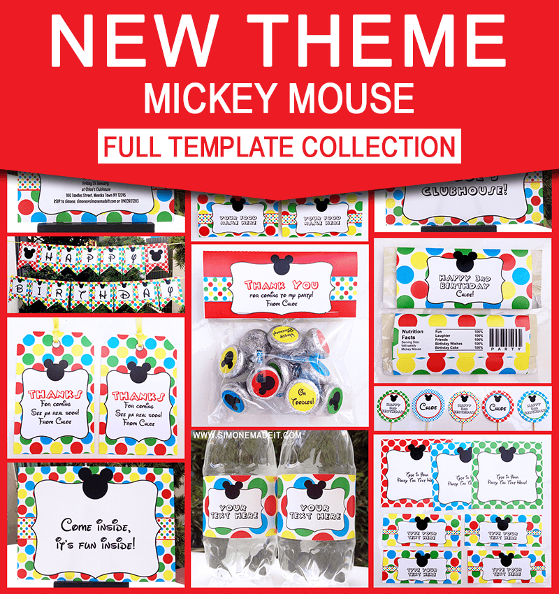 Mickey Mouse Clubhouse Birthday Party Printables - Editable Templates