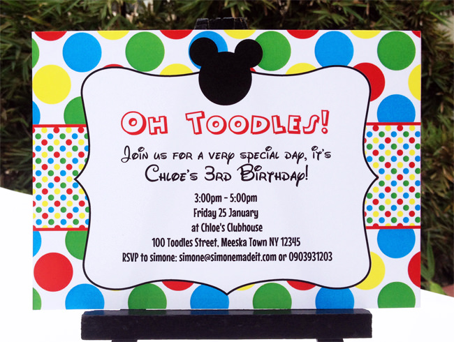 Mickey Mouse Clubhouse Party Invitation