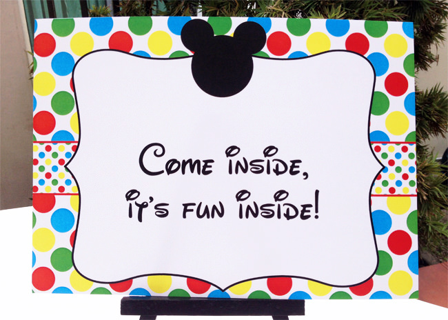 Mickey Mouse Party Party Sign