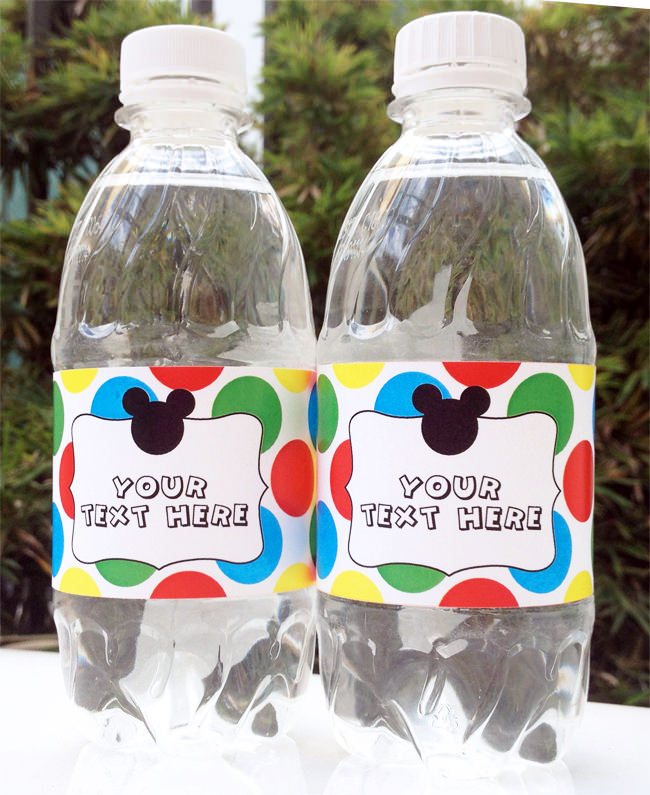 Mickey Mouse Clubhouse Party Water Bottle Labels