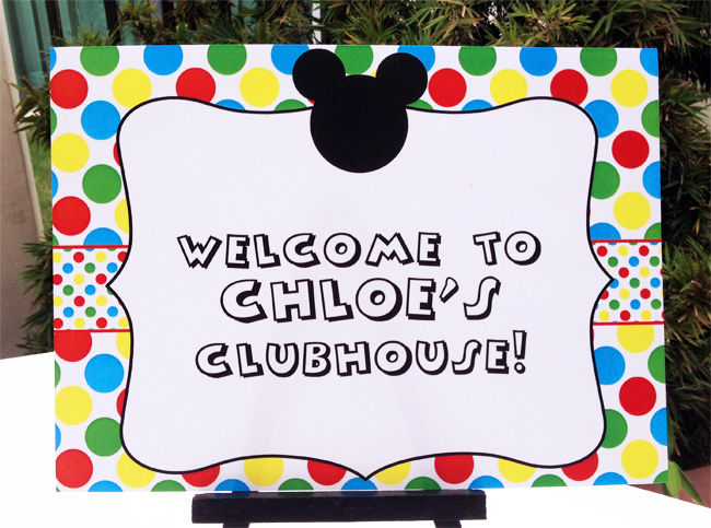 Mickey Mouse Party Welcome Sign