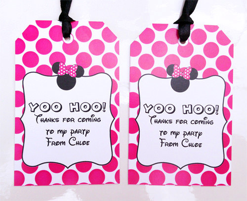 Minnie Mouse Party Thank You Tag | Birthday Party Printables