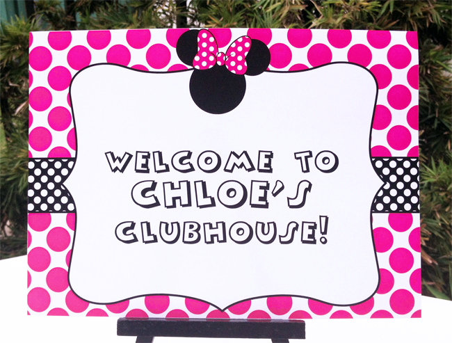 Minnie Mouse party welcome sign | Birthday Party Printables