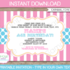 Aqua & Pink Carnival 5x7 Invitation Option