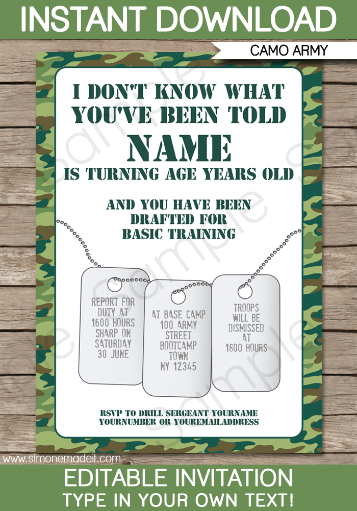 army-party-invitation-green-camo-army-birthday-party-invite