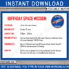 Space Birthday Party Mission Invitation