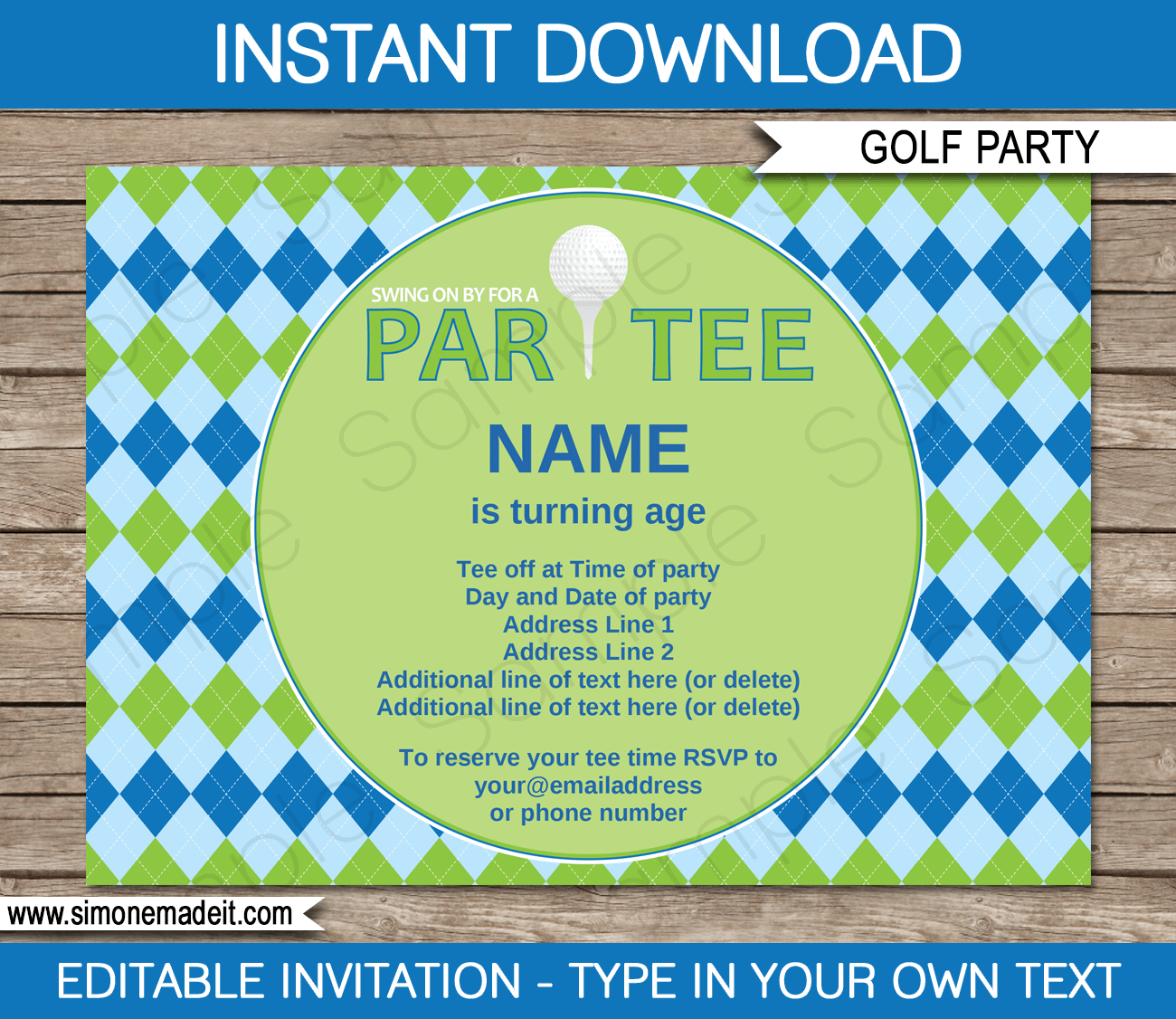 Golf Party Invitations Template Golf Birthday Party