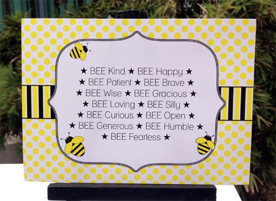 Printable Bee day Party 5x7 Sign