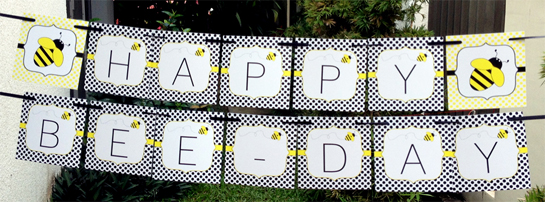 Printable Bee day Party Banner