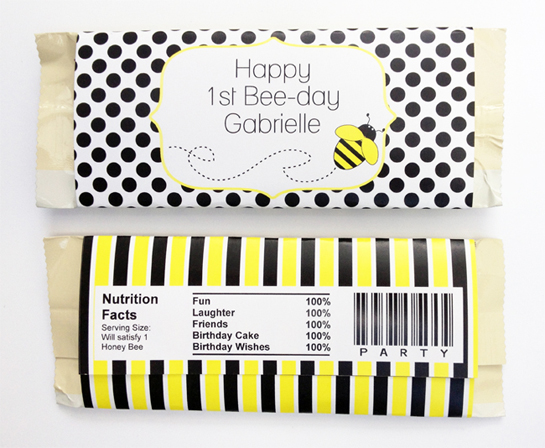Printable Bee day Party Candy Bar Wrapper