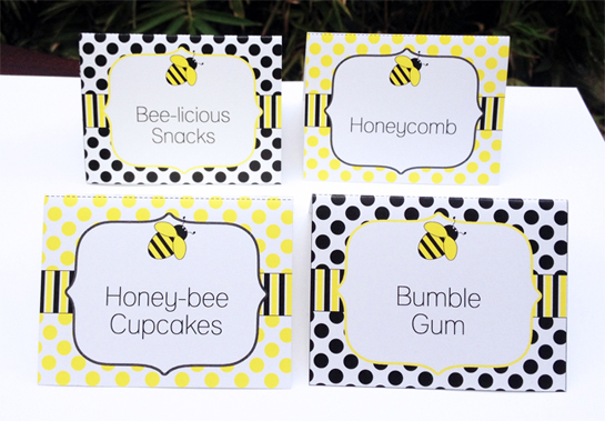 Printable Bee day Party Food Labels