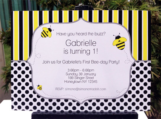 Printable Bee day Party Invitation