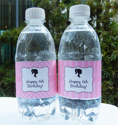 printable barbie water bottle labels