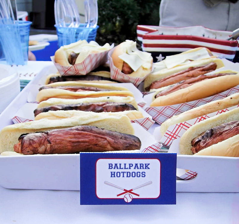Baseball Party Theme Hotdogs