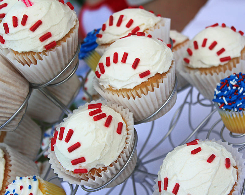 Baseball Theme Party Cupcakes