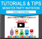 Monster Birthday Party Invitation - Video Tutorial