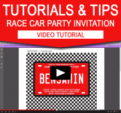 Editable Race Car Birthday Party Invitation - Video Tutorial
