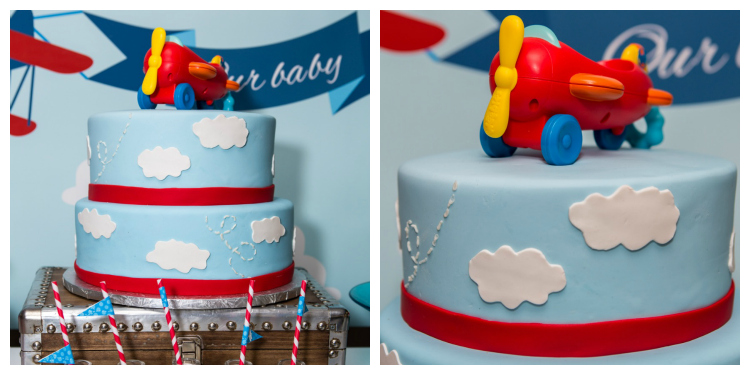 Airplane Baby Shower Cake 