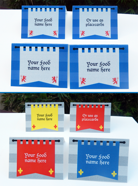 Knights Party Food Labels | Knight Birthday Party