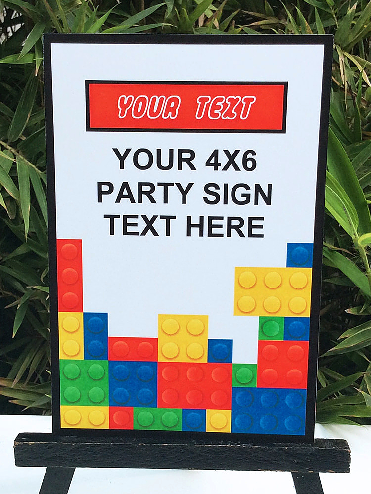 Lego Birthday Printables 4x6 Party Sign #lego #legoparty #decorations