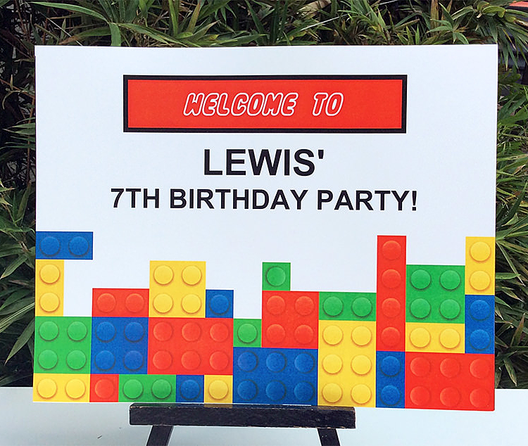 Lego Birthday Printables Party Welcome Sign #lego #legoparty #decorations