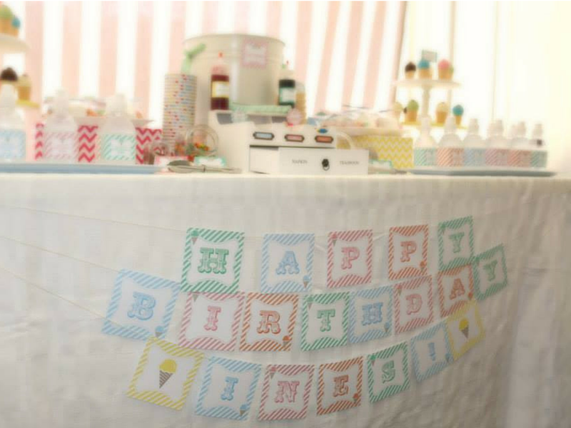 Ice Cream Birthday Party Banner | SIMONEmadeit.com #icecream #icecreamparty