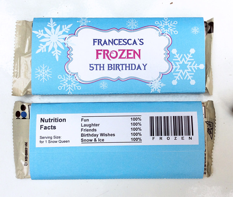 Frozen Birthday Party Candy Bar Wrapper | printable template