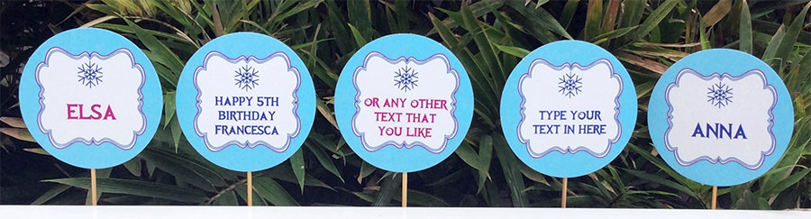 Frozen Birthday Party Cupcake Toppers | Printable template